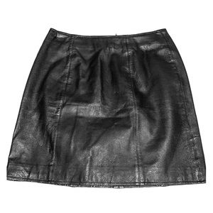 VTG Amanda Smith 100% Leather Mini Skirt Black 10